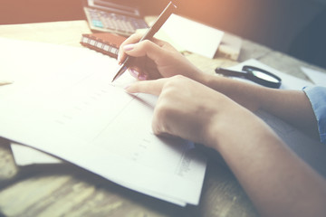 woman working on office