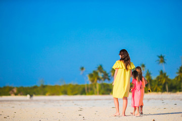 Family mom and kids on vacation