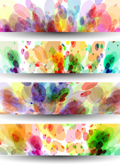 Abstract color bubble banner set
