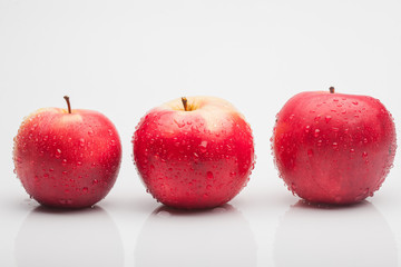 red apples isolated on white