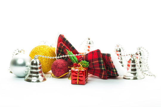 Christmas ornament decor on white background