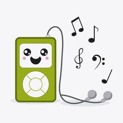 mp3 icon. Kawaii and technology. Vector graphic
