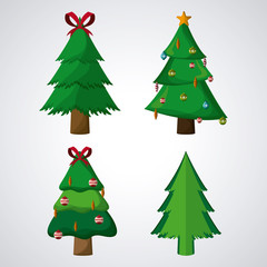 Pine tree and gift icon. Merry Christmas design. vector graphic