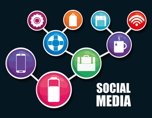 Multimedia icon set. Social media design. vector graphic