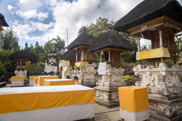 NUSA PENIDA-BALI, INDONESIA - JUNE  14 2016 : festively decorated Hindu temple Pura Ped,  June 14 .2016 in Nusa Penida-Bali, Indonesia