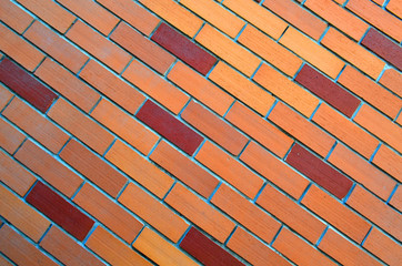 Oblique orange brick Wall