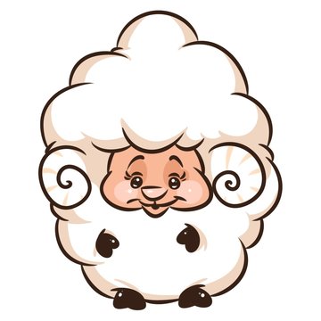 little lamb cartoon illustration isolated image animal character 
