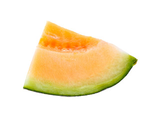 melon slices isolated on white background