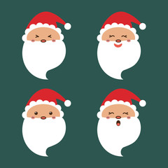 Kawaii santa  icon. Merry Christmas design. vector graphic