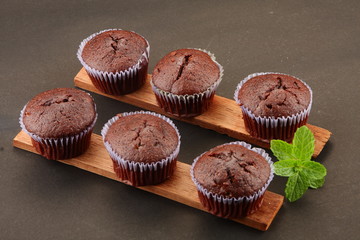 Tasty and homemade Chocolate cream cup cakes .