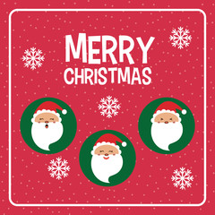 Kawaii santa  icon. Merry Christmas design. vector graphic