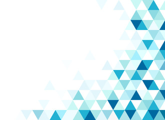 Abstract triangles blue grid mosaic background