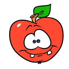 Apple smile character cartoon illustration isolated image
