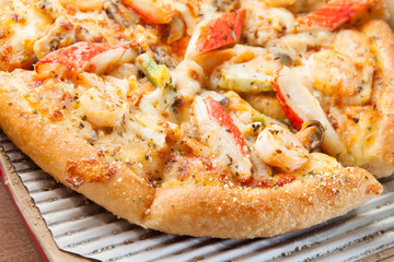 Seafood italian pizza