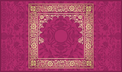 wedding card design, paisley floral pattern , India