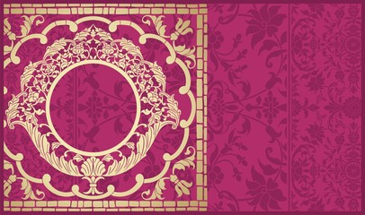 wedding card design, paisley floral pattern , India