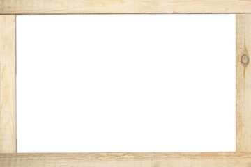 Wood frame isolate on white.