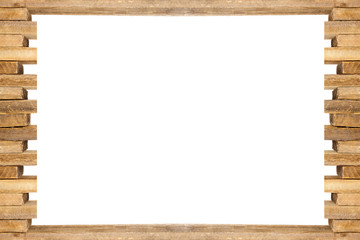 Wood frame isolate on white.