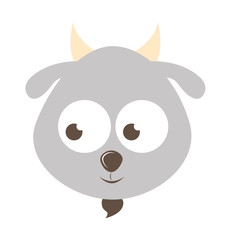 cute goat character isolated icon design