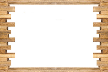 Wood frame isolate on white.