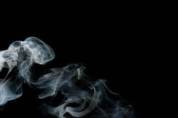 Fototapeta premium Abstract fog or smoke move on black color background