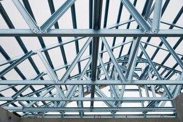 Structure of steel roof.