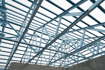 Structure of steel roof.