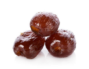 chinese jujubes isolated on white background