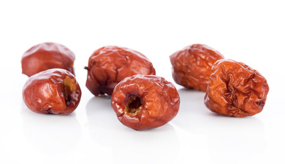 chinese jujubes isolated on white background