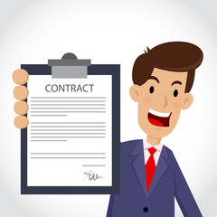 Businessman Showing Business Contract
