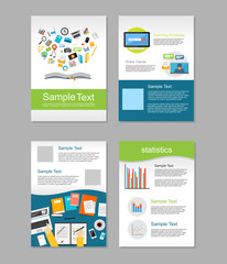 Fototapeta na wymiar Set of Flyer. Brochure Design Templates. Education Infographic Concept. E-learning Concept. 