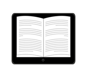 electronic book in tablet isolated icon design