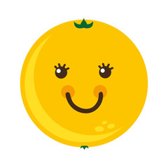 citrus fruit character isolated icon design