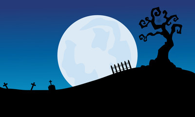 At night full moon scenery Halloween backgrounds