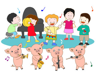 子豚と子供のコンサート