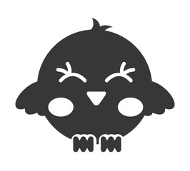 cute bird silhouette  isolated icon design