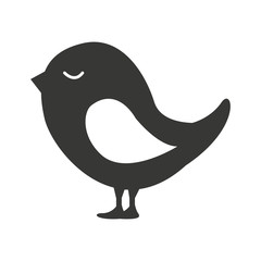 cute bird silhouette  isolated icon design