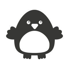 cute bird silhouette  isolated icon design