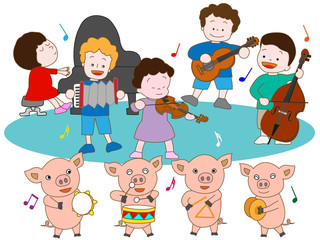 子豚と子供のコンサート