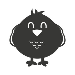 cute bird silhouette  isolated icon design