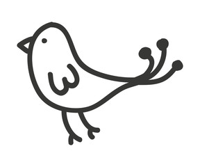 cute bird silhouette  isolated icon design