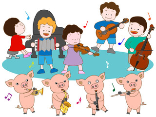 子豚と子供のコンサート