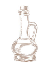 Glass bottle with oil