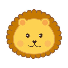Fototapeta premium cute lion head isolated icon design