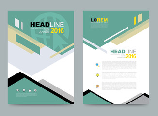 Template design annual report brochure flyer design template vector, Leaflet cover presentation abstract flat background, layout in A4 size