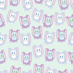 Background cute funny rabbits. Children's background with rabbits with long ears. Background for baby rabbits with big eyes.
