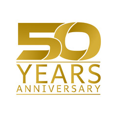 Simple Gold Anniversary Logo Vector Year 50