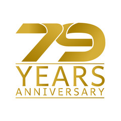 Simple Gold Anniversary Logo Vector Year 99