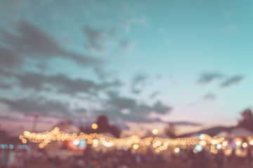 blur image of night festival on street blurred background with b - obrazy, fototapety, plakaty