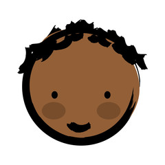 happy boy drawn isolated icon design